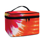 Red Yellow And Orange Tie Dye Print Travel Makeup Bag
