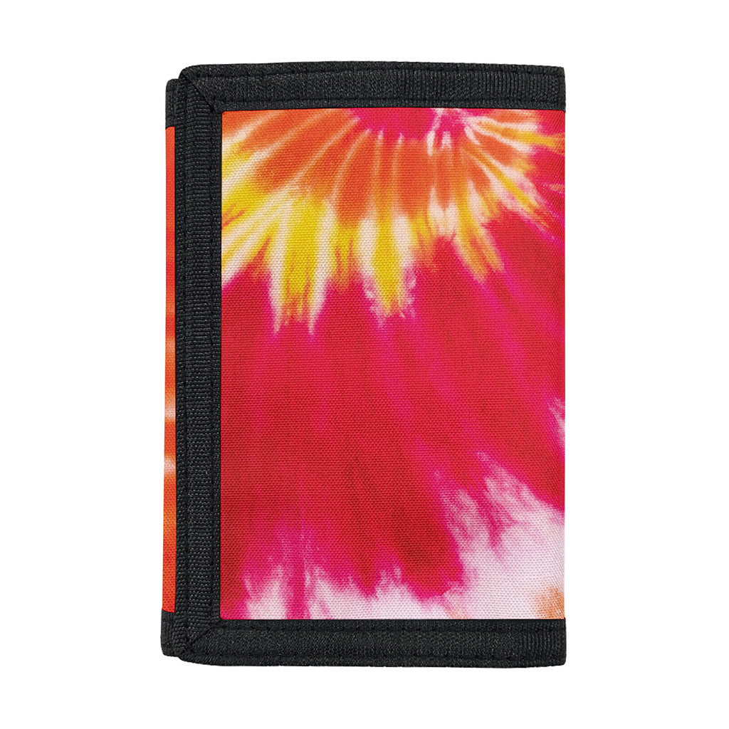 Red Yellow And Orange Tie Dye Print Trifold Wallet
