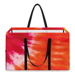 Red Yellow And Orange Tie Dye Print Utility Tote Bag