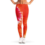Red Yellow And Orange Tie Dye Print Women's Leggings