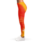 Red Yellow And Orange Tie Dye Print Women's Leggings