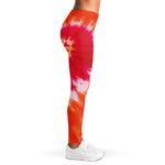 Red Yellow And Orange Tie Dye Print Women's Leggings