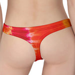 Red Yellow And Orange Tie Dye Print Women's Thong