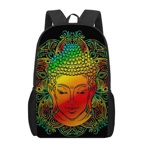 Reggae Buddha Print 17 Inch Backpack