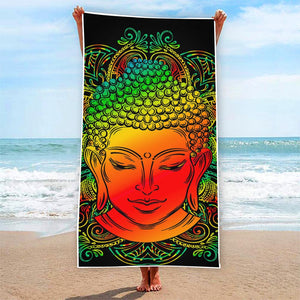 Reggae Buddha Print Beach Towel