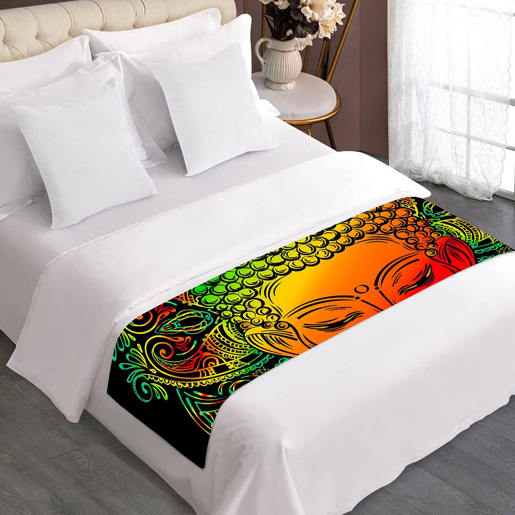 Reggae Buddha Print Bed Runner