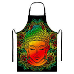 Reggae Buddha Print Bib Apron With Pocket