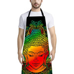 Reggae Buddha Print Bib Apron With Pocket