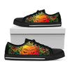 Reggae Buddha Print Black Low Top Sneakers