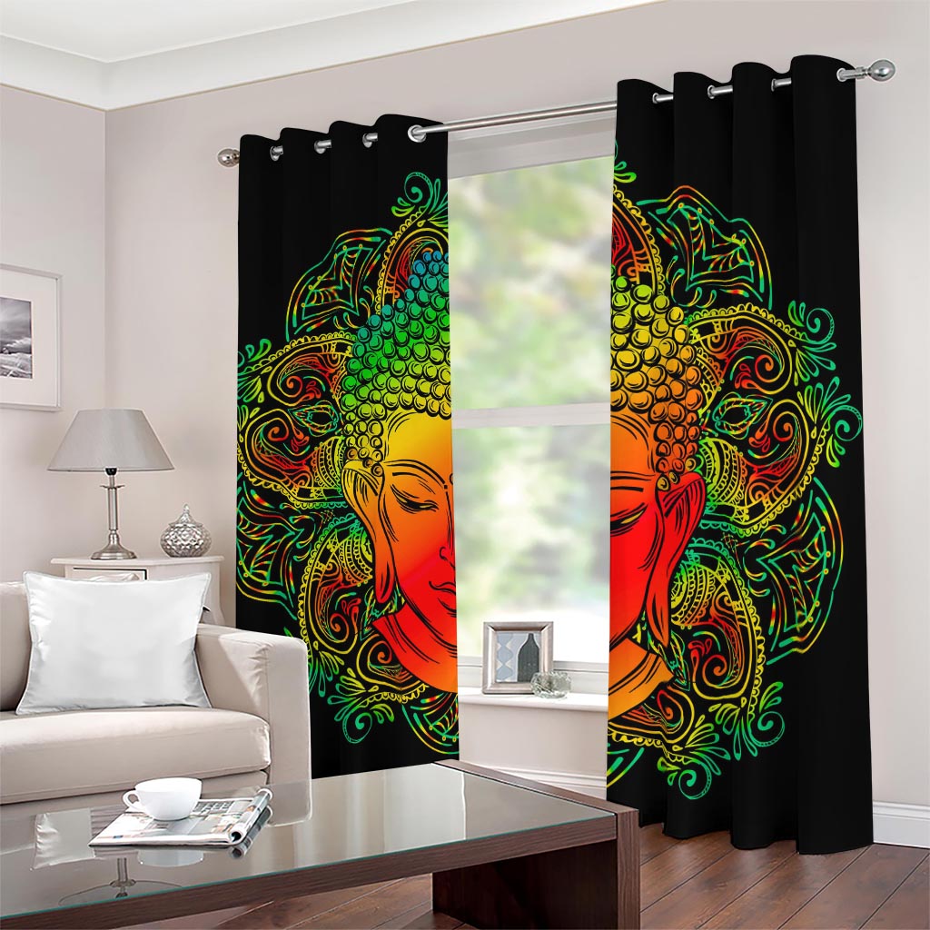 Reggae Buddha Print Blackout Grommet Curtains