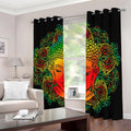 Reggae Buddha Print Dimout Grommet Curtains