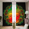 Reggae Buddha Print Blackout Pencil Pleat Curtains