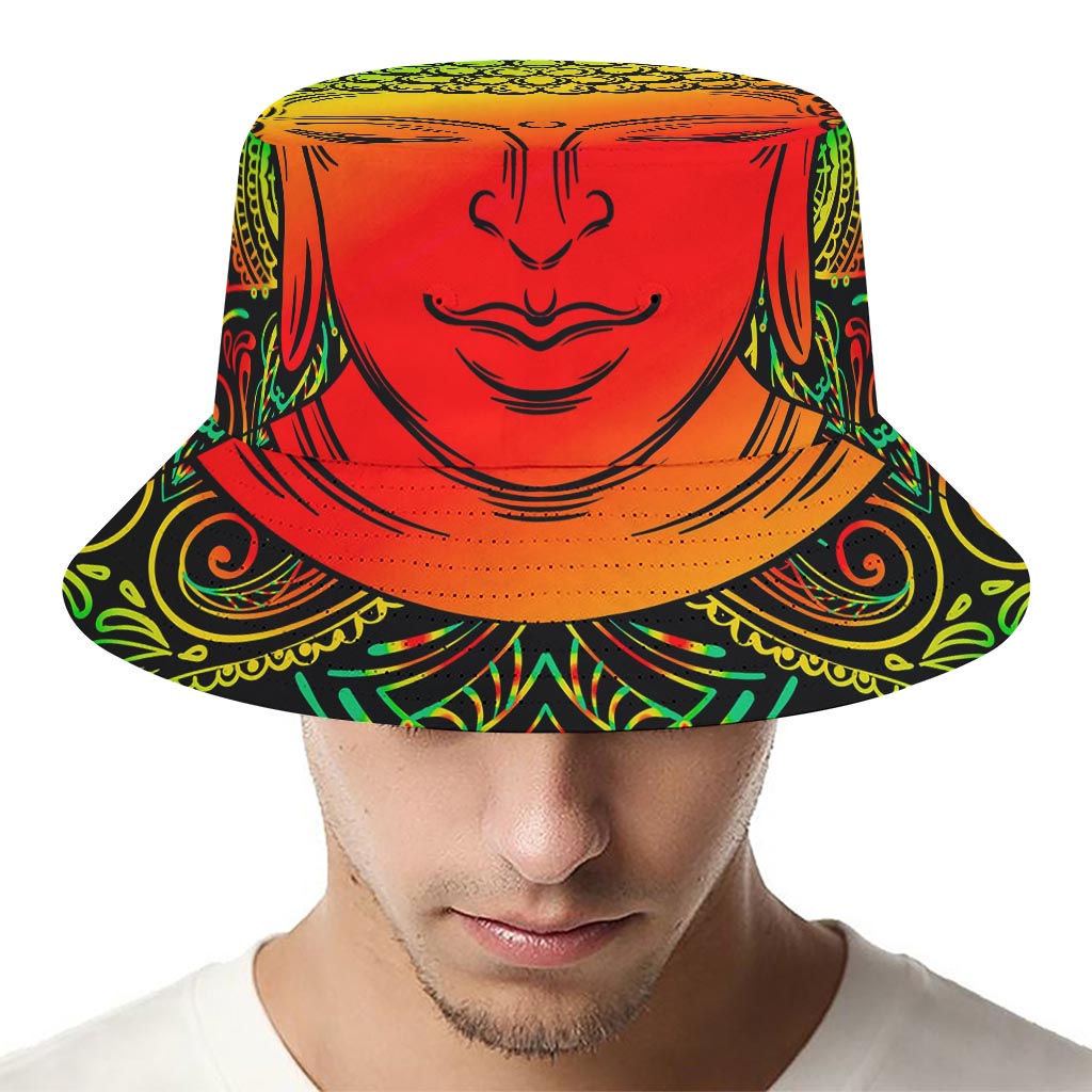 Reggae Buddha Print Bucket Hat