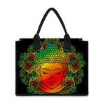 Reggae Buddha Print Canvas Tote Bag