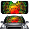 Reggae Buddha Print Car Windshield Sun Shade