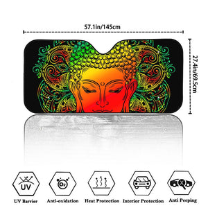 Reggae Buddha Print Car Windshield Sun Shade