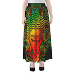 Reggae Buddha Print Chiffon Maxi Skirt