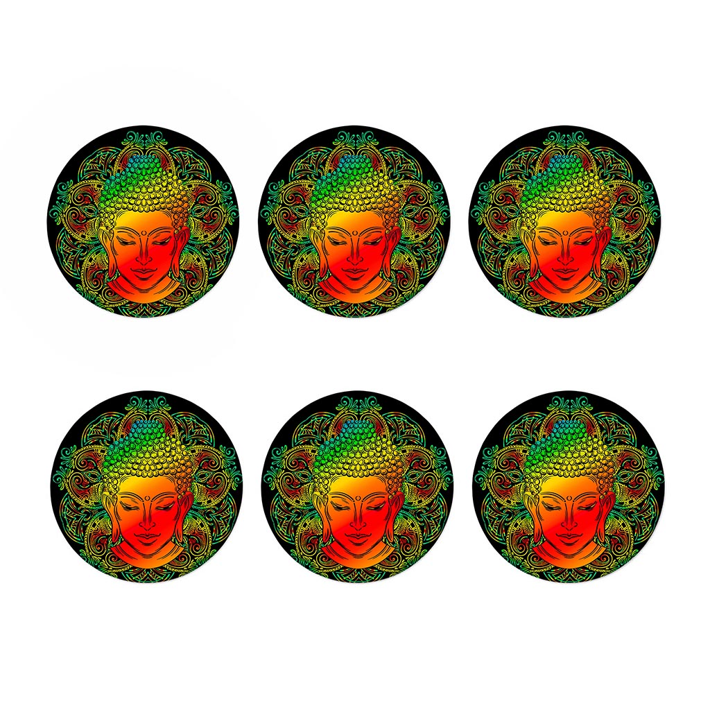 Reggae Buddha Print Coaster Set