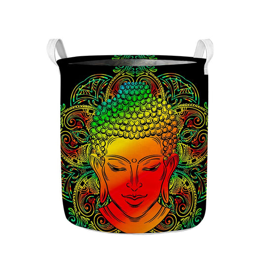 Reggae Buddha Print Collapsible Laundry Basket
