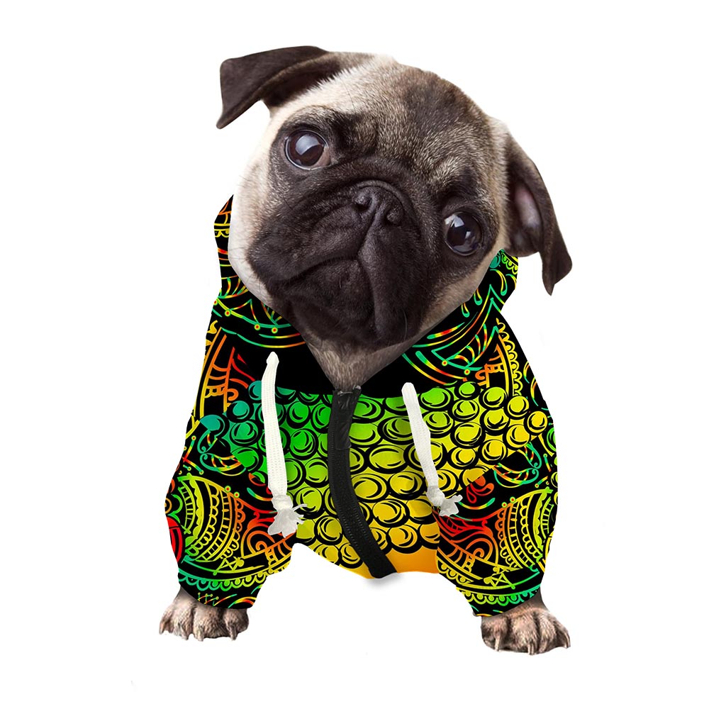 Reggae Buddha Print Dog Zip Up Hoodie