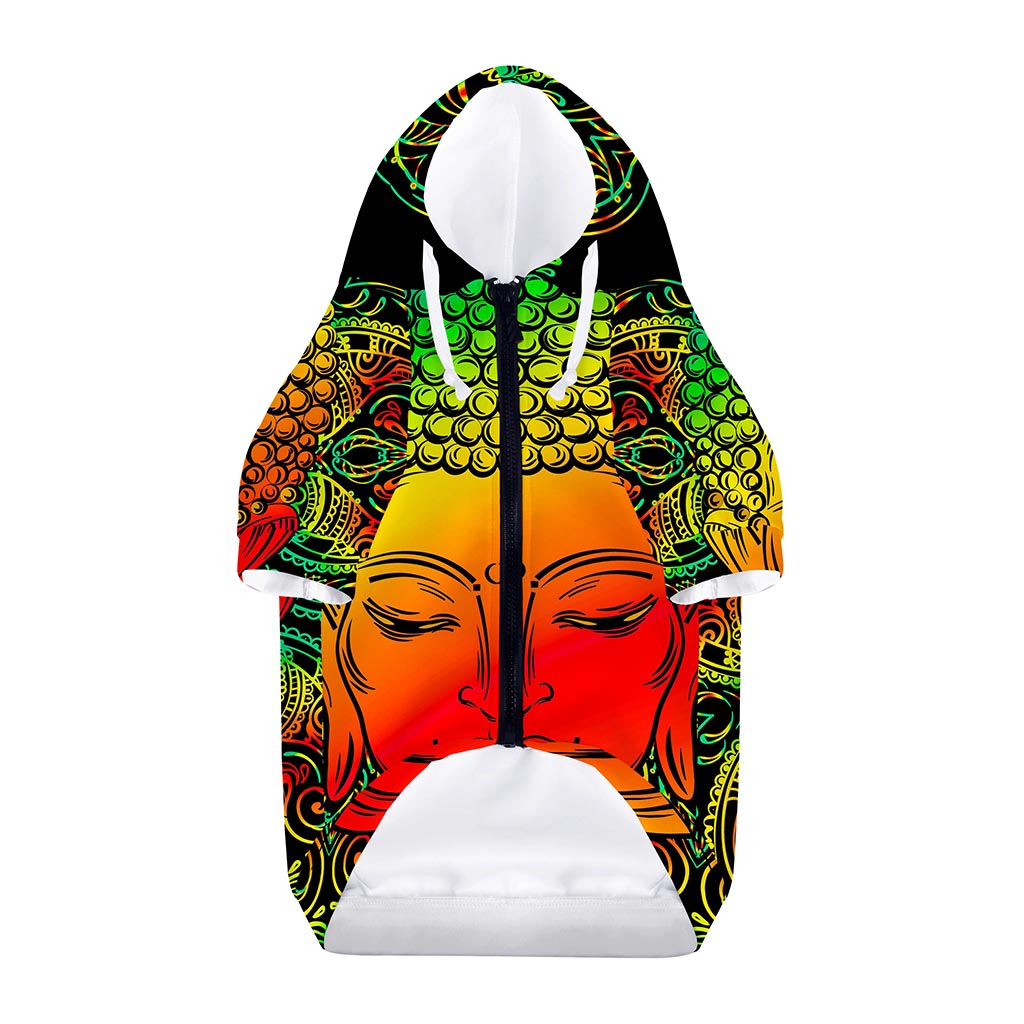 Reggae Buddha Print Dog Zip Up Hoodie