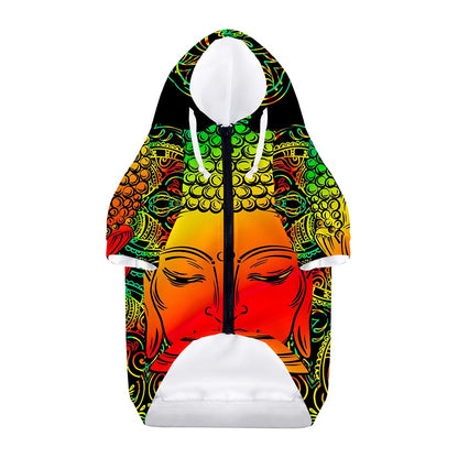 Reggae Buddha Print Dog Zip Up Hoodie