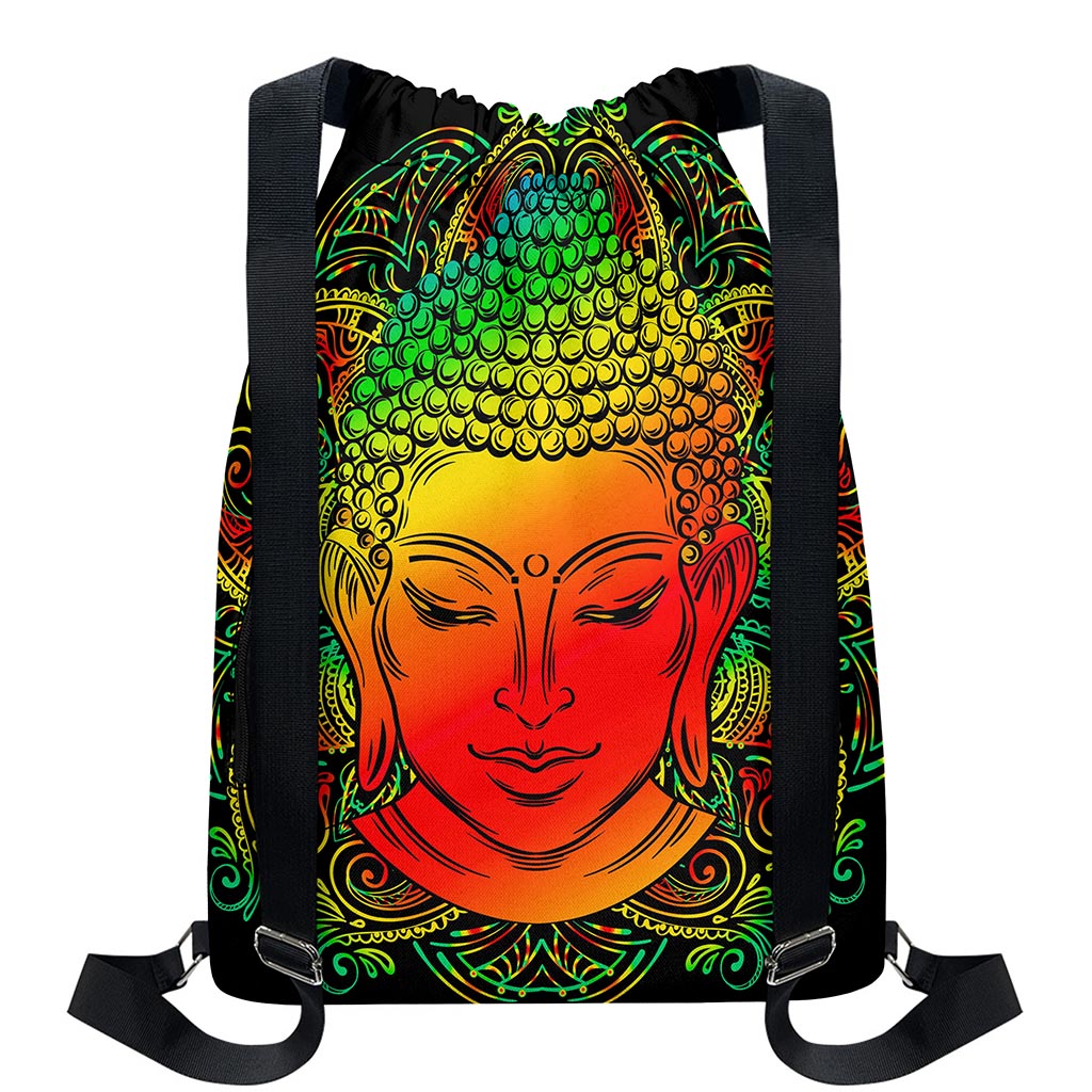 Reggae Buddha Print Drawstring Backpack