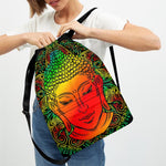 Reggae Buddha Print Drawstring Backpack
