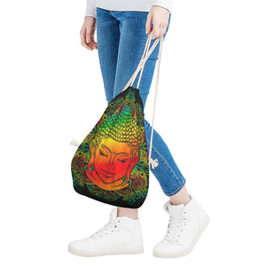 Reggae Buddha Print Drawstring Bag