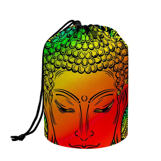 Reggae Buddha Print Drawstring Makeup Bag