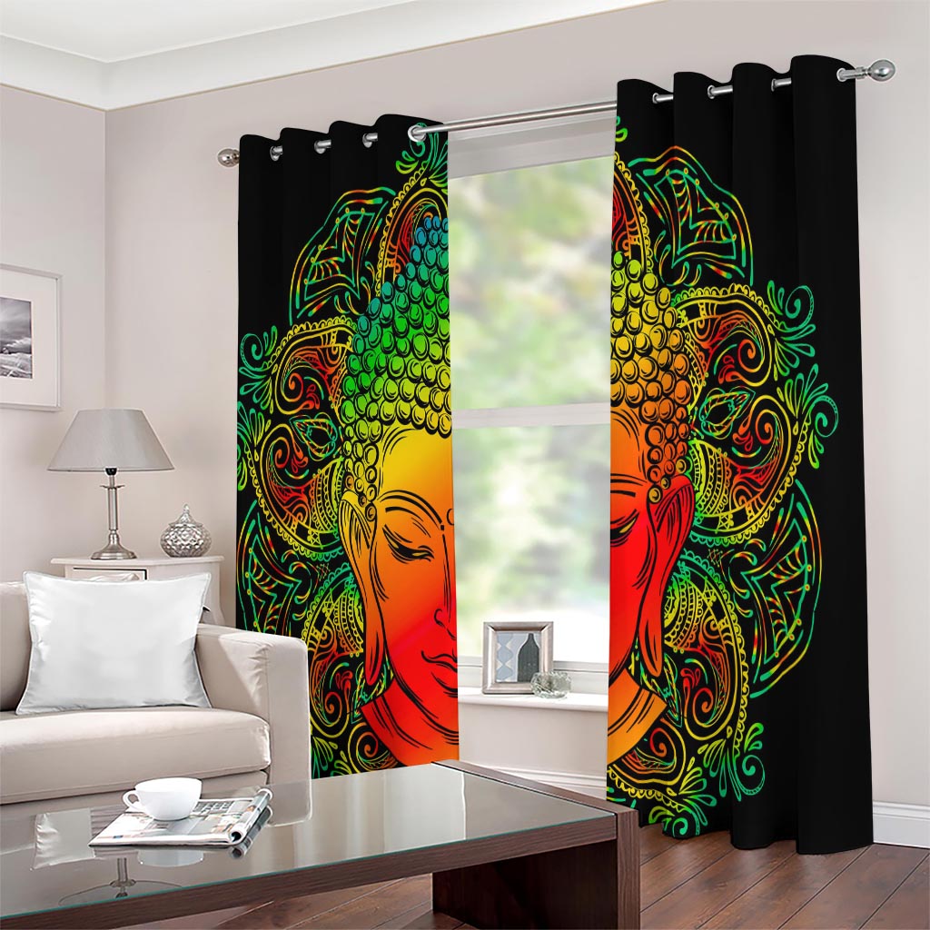 Reggae Buddha Print Extra Wide Grommet Curtains