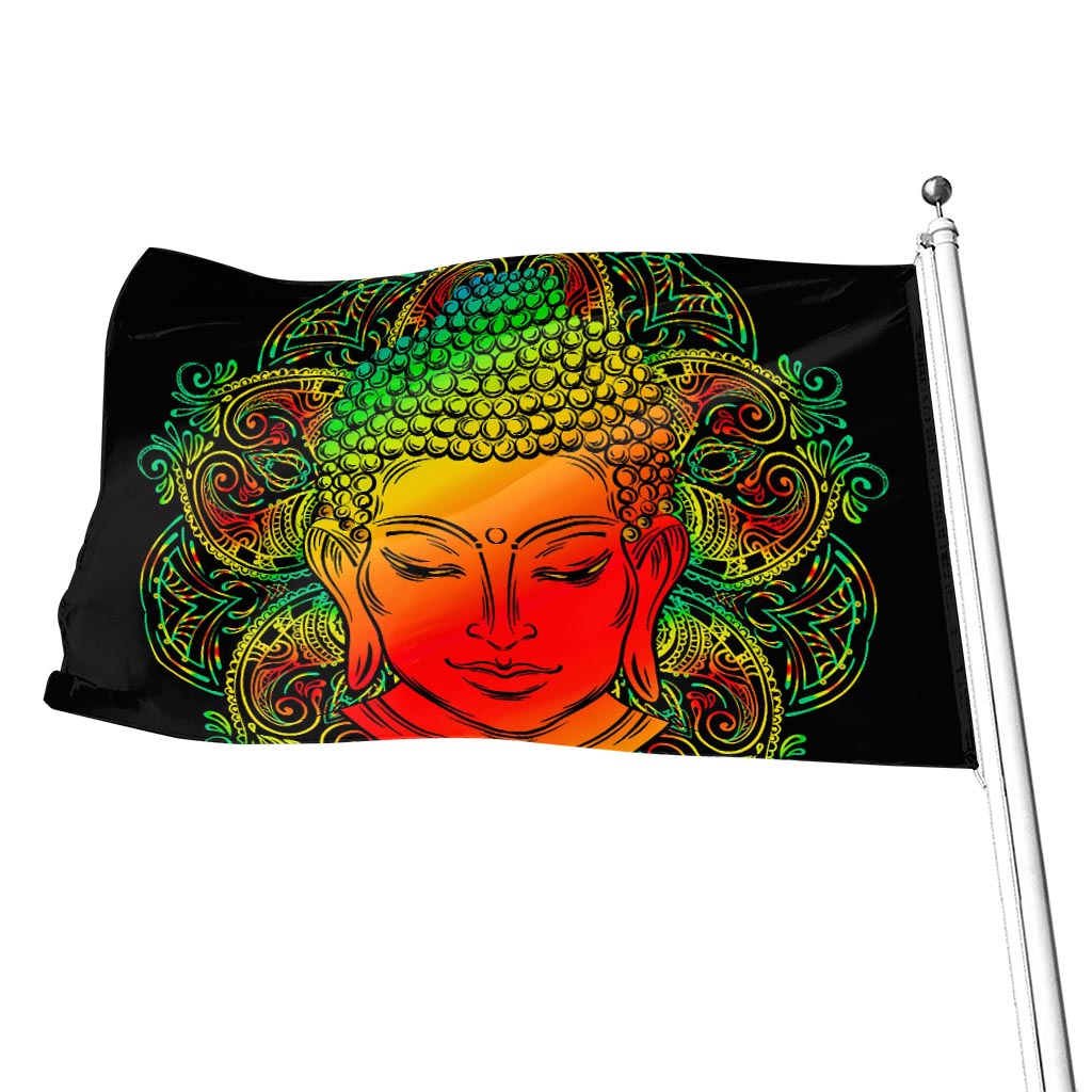 Reggae Buddha Print Flag