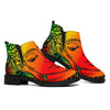 Reggae Buddha Print Flat Ankle Boots