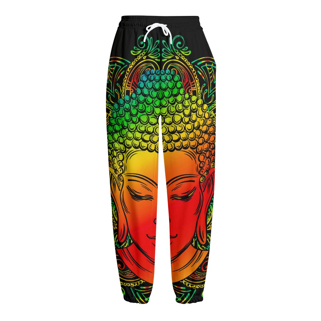 Reggae Buddha Print Fleece Lined Knit Pants