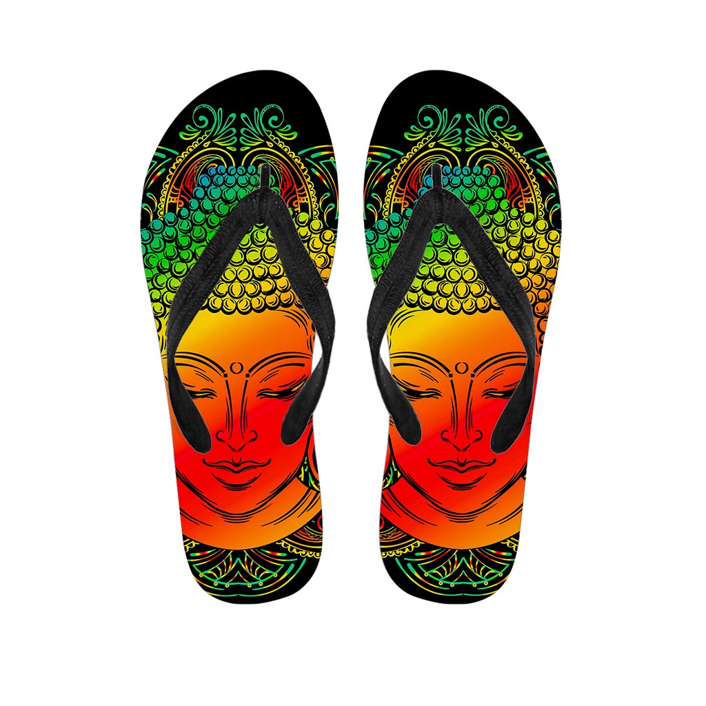 Reggae Buddha Print Flip Flops