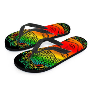 Reggae Buddha Print Flip Flops