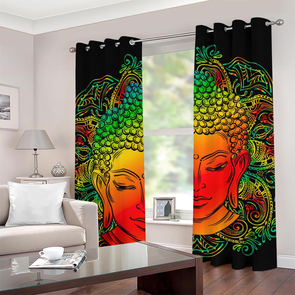 Reggae Buddha Print Grommet Curtains