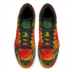 Reggae Buddha Print High Top Leather Sneakers