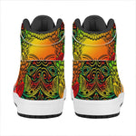 Reggae Buddha Print High Top Leather Sneakers