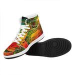 Reggae Buddha Print High Top Leather Sneakers