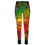 Reggae Buddha Print High-Waisted Pocket Leggings