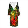 Reggae Buddha Print Hooded Bathrobe