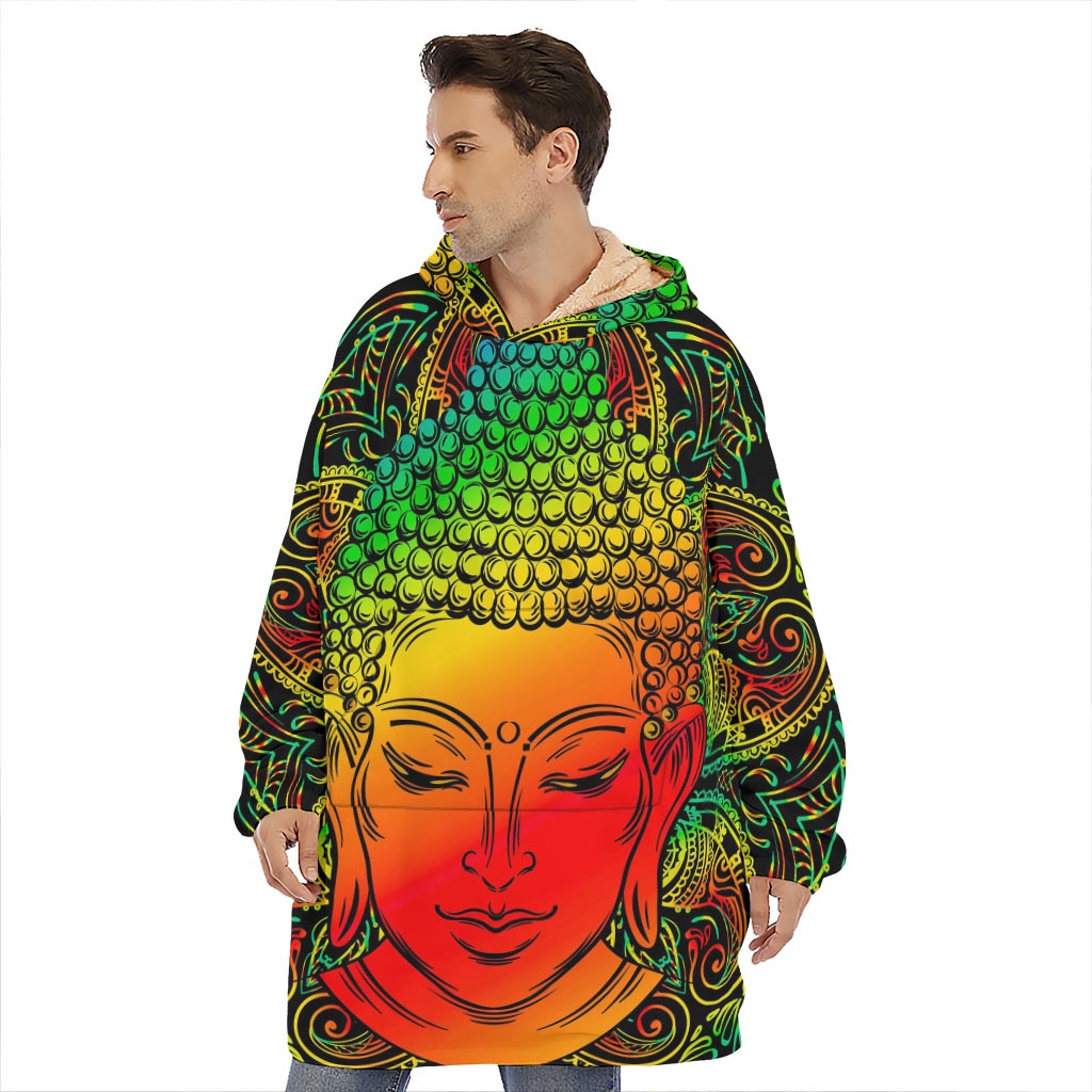 Reggae Buddha Print Hoodie Blanket