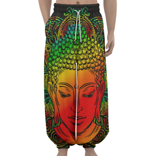 Reggae Buddha Print Lantern Pants