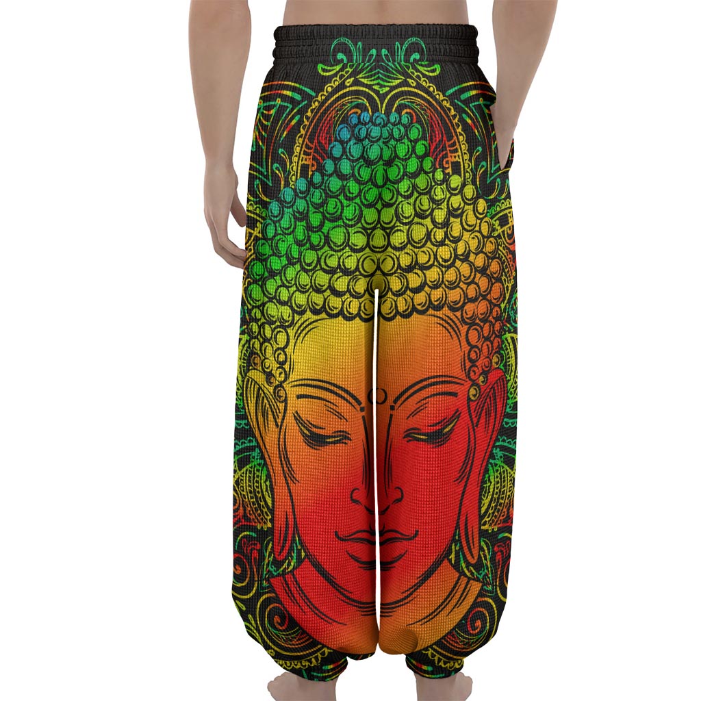 Reggae Buddha Print Lantern Pants
