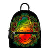 Reggae Buddha Print Leather Backpack