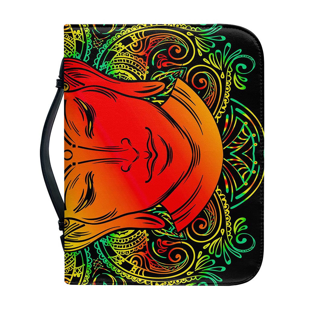 Reggae Buddha Print Leather Bible Cover