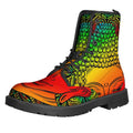 Reggae Buddha Print Lace-Up Boots