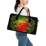 Reggae Buddha Print Leather Duffle Bag