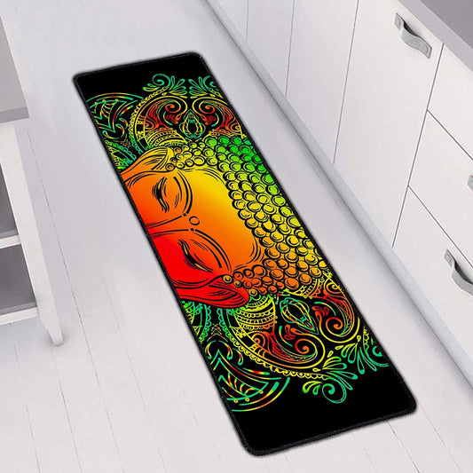 Reggae Buddha Print Long Kitchen Mat